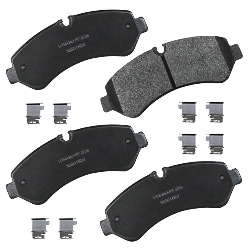 بنديكس وسادات فرامل خلفية شبه معدنية من Bendix Premium SBM2236 لسيارة Mercedes-Benz Sprinter 2019، Sprinter 3500 2024-2019، Sprinter 3500XD 2021-2018، Sprinter 3500XD 2024-2023، Sprinter 4500 2023-2019 - Image 1